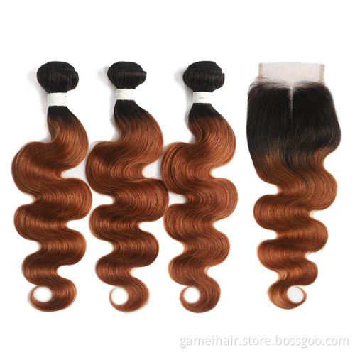Natural Body Wave Human Hair Cuticle Aligned Virgin Ombre 1b-33 27 30 613 Blonde Raw Indian Virgin Human Hair Weave Bundles